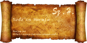 Szűcs Hermia névjegykártya